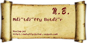 Mátéffy Botár névjegykártya
